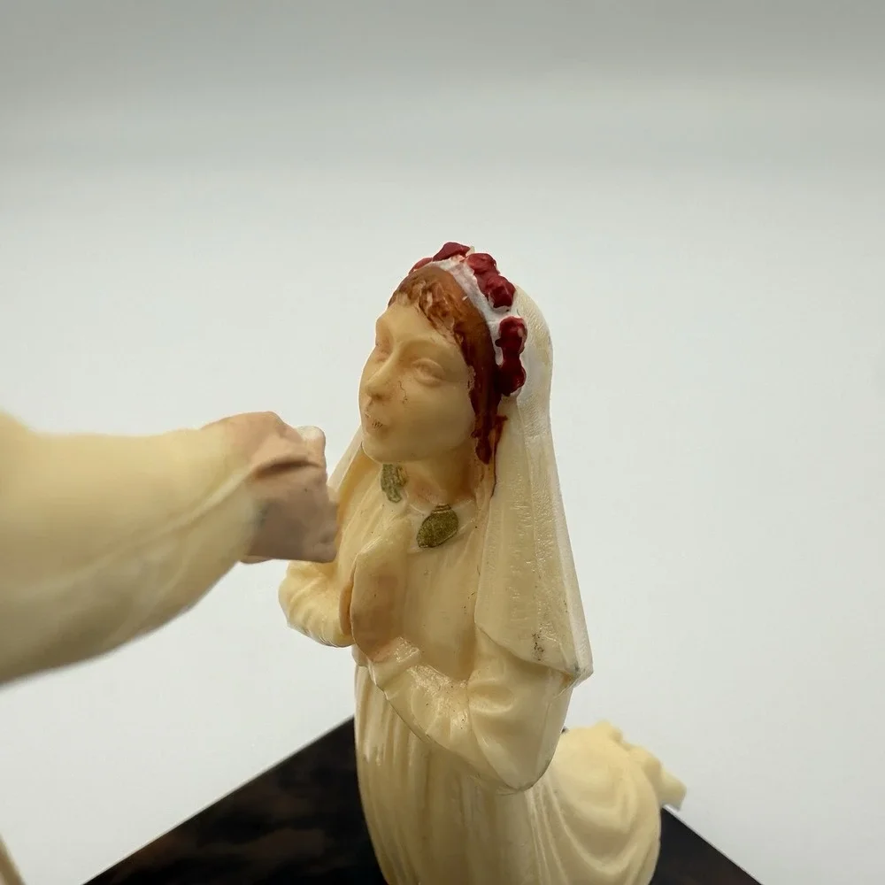 Vtg First Communion Jesus Girl Cake Topper Catholic Plastic Figurine 5